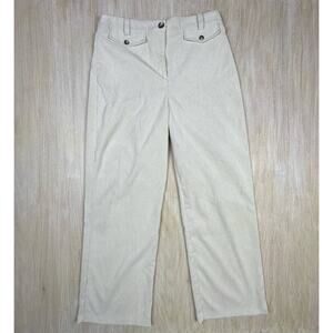 TOPSHOP Cream Corduroy Wide Leg High Rise Retro Chic Women's Trousers Pants 10